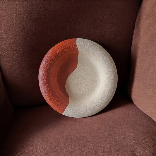 The Cove Bowl – Terracotta & Cream, Textured Cement