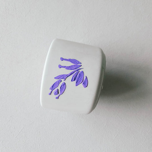 I'm Blooming cactus flower and jade candle in handmade mint green cement vessel