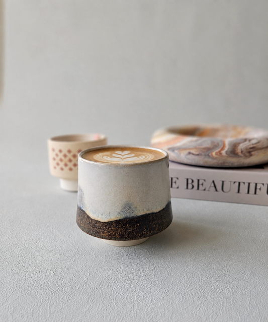 Handmade Pedestal Cup – After Hours | Ceramic, Matcha, Coffee & Tea, 11oz