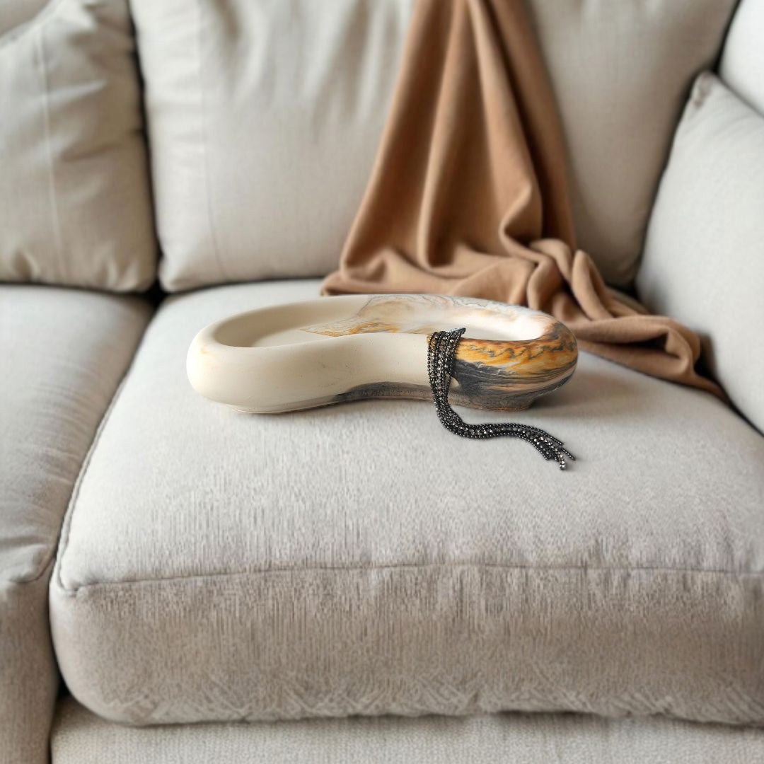 The Lagoon Tray – Brown swirl, Eco-Conscious Decorative Tray for Home