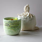 Green Tea & lemongrass Scented Candle in Unique Handmade Cement Vessel 7oz