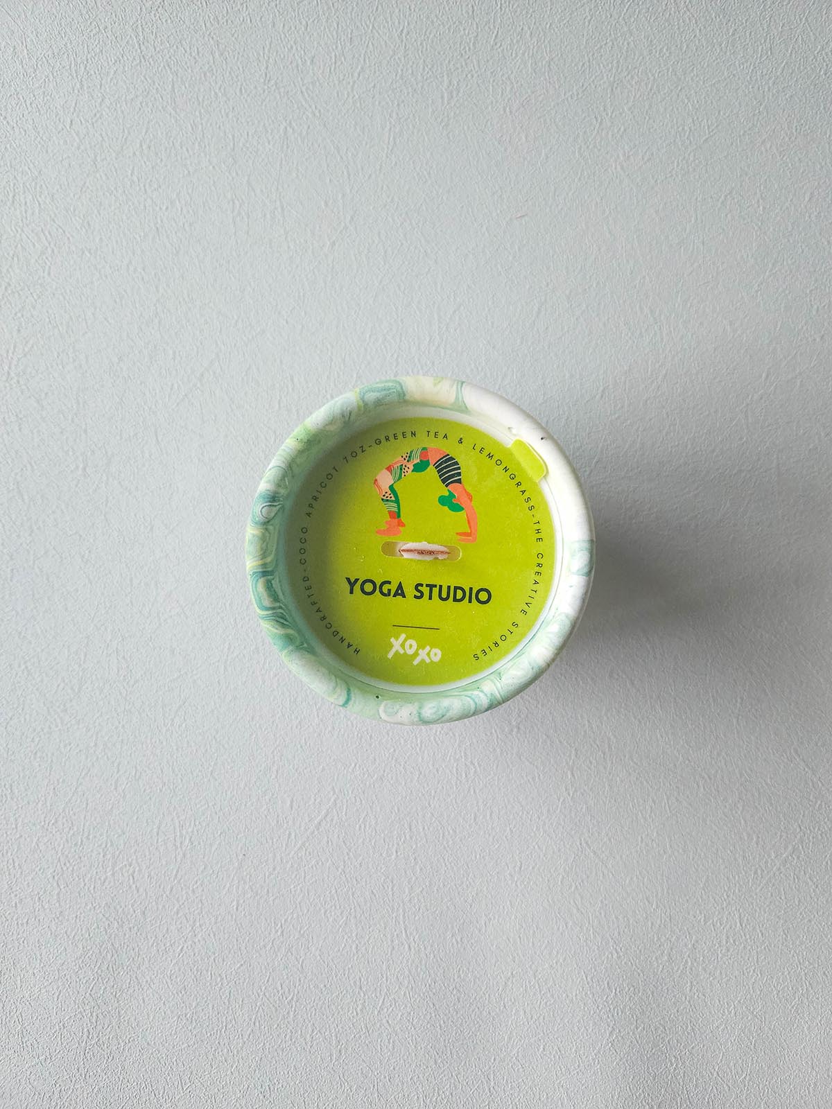 Green Tea Lemongrass Candle – Handmade Cement Vessel, 7oz