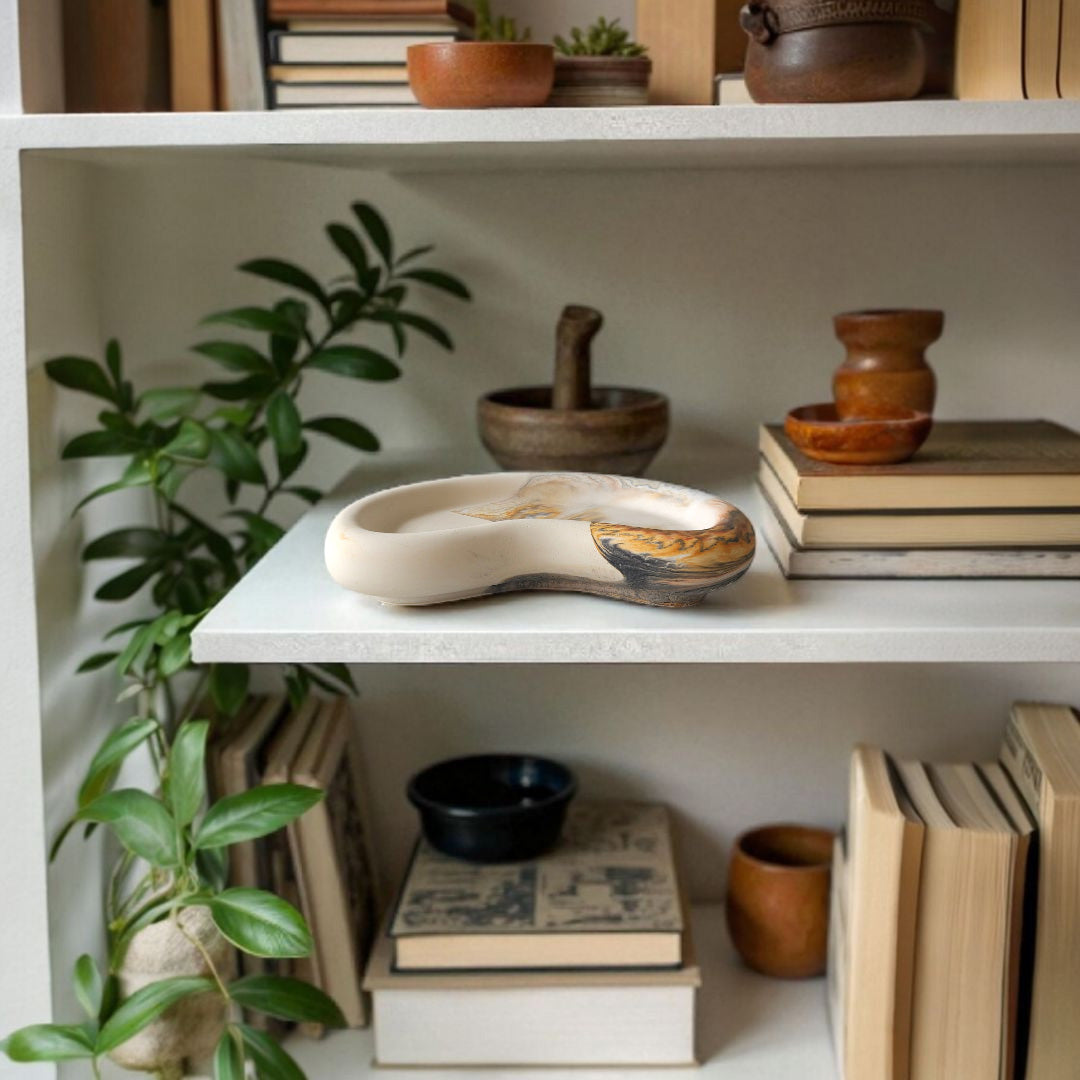 The Lagoon Tray – Brown swirl, Eco-Conscious Decorative Tray for Home