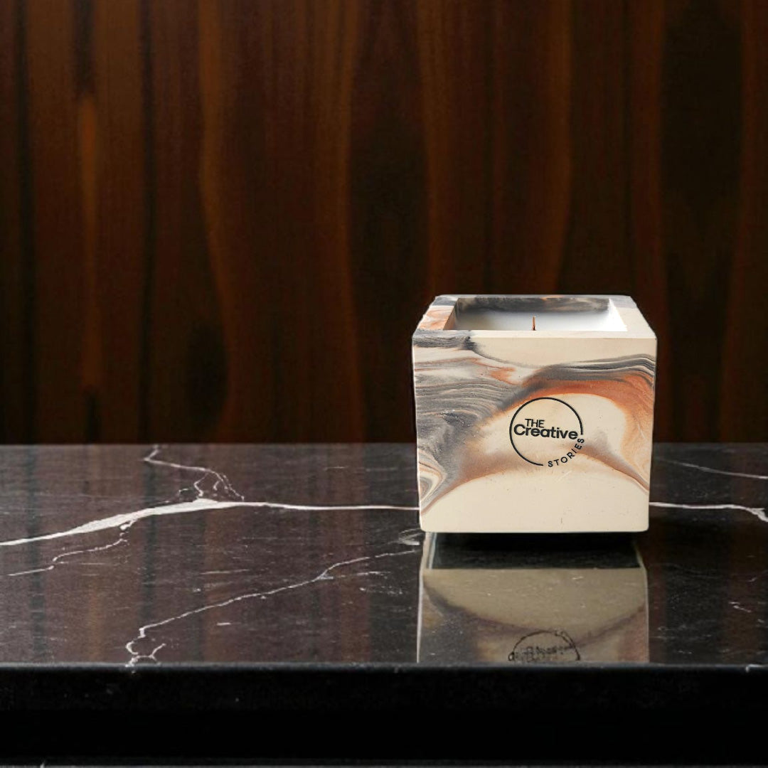 Handmade Square Candle – Floral Sandalwood, Nag Champa, 6oz