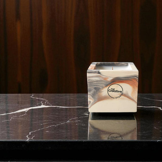 Handmade Square Candle – Floral, Woody & Musky