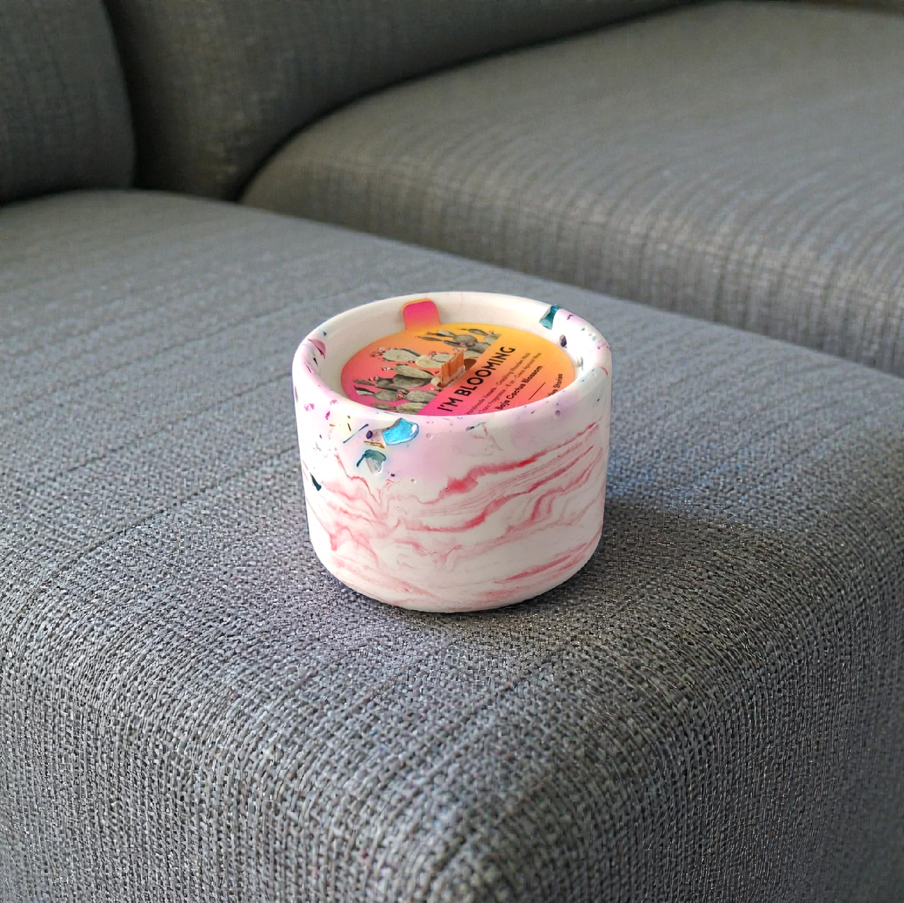 I'm Blooming Candle – Cactus Flower & Jade, Handmade, 8oz