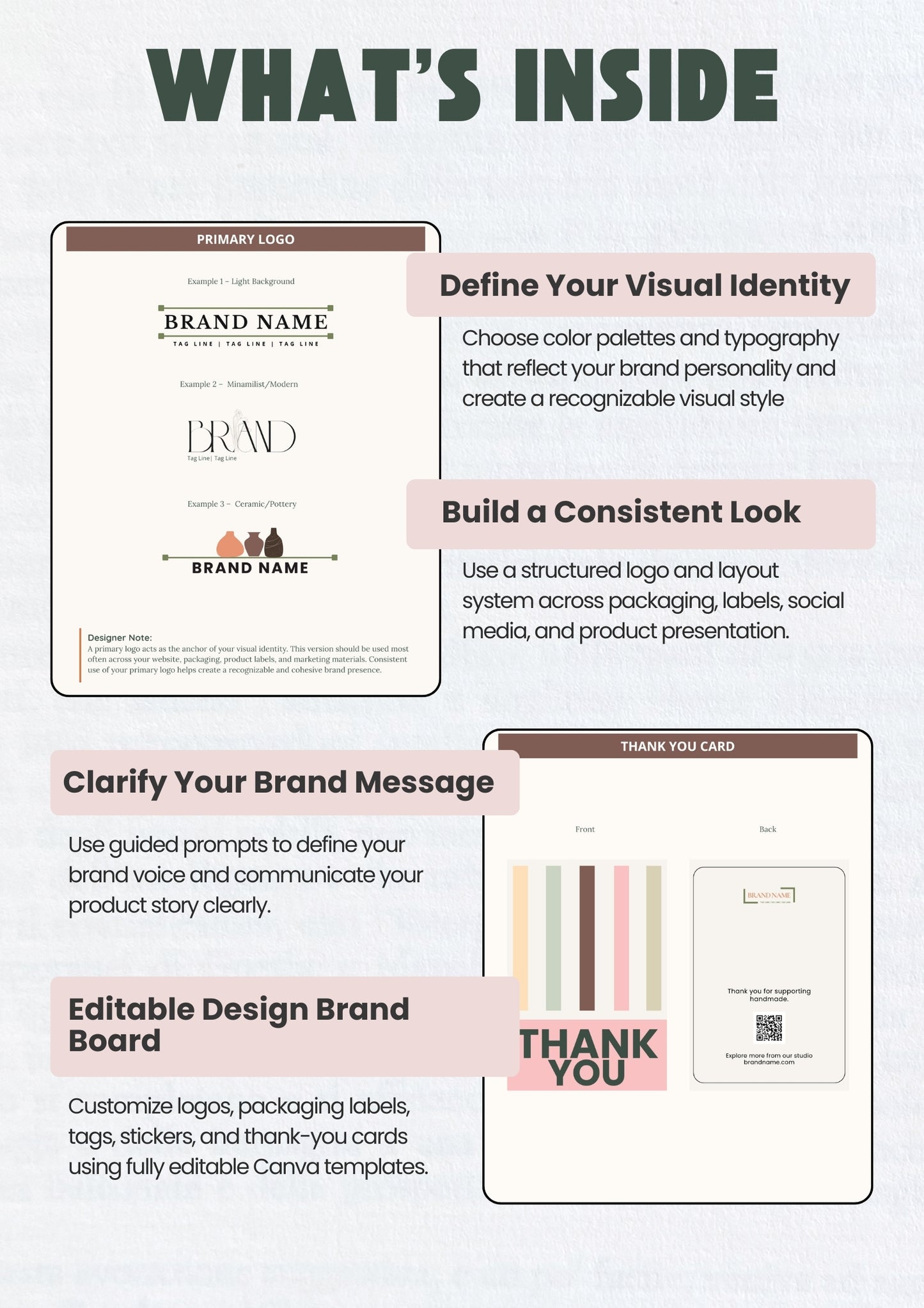 Canva Branding Kit for Handmade Businesses | Logo & Packaging Templates