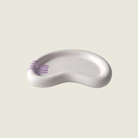 The Lagoon Tray β Greyish Lavender with Purple Stripes, 8.26"