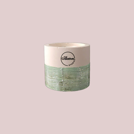 White Oak Vanilla Candle – Handmade Cement, Wooden Wick, 7oz