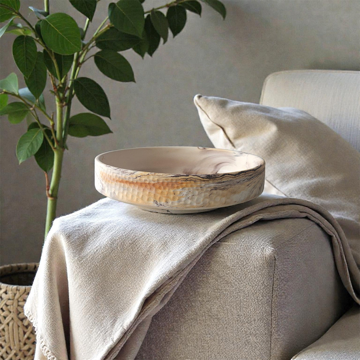 The Terra Bowl – Warm Marble, Handmade Cement, 7"