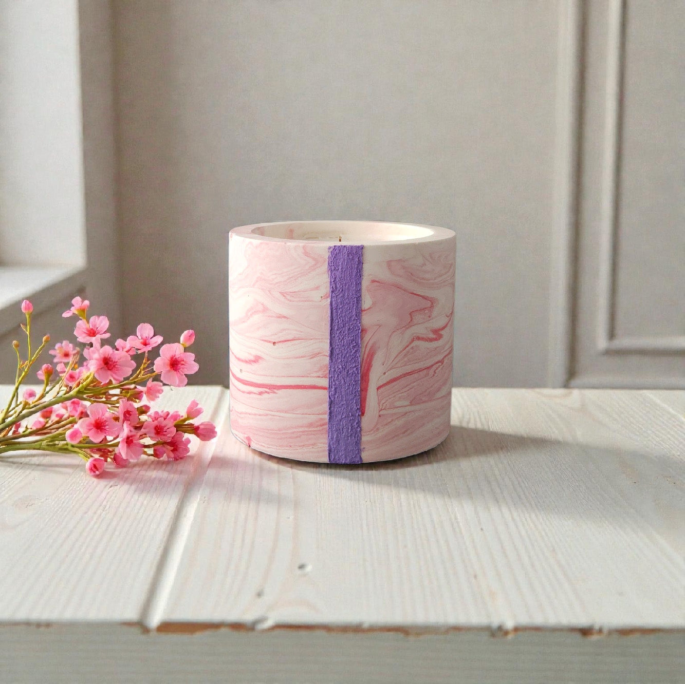 Rosemary Sage Candle – Handmade Cement, 8oz