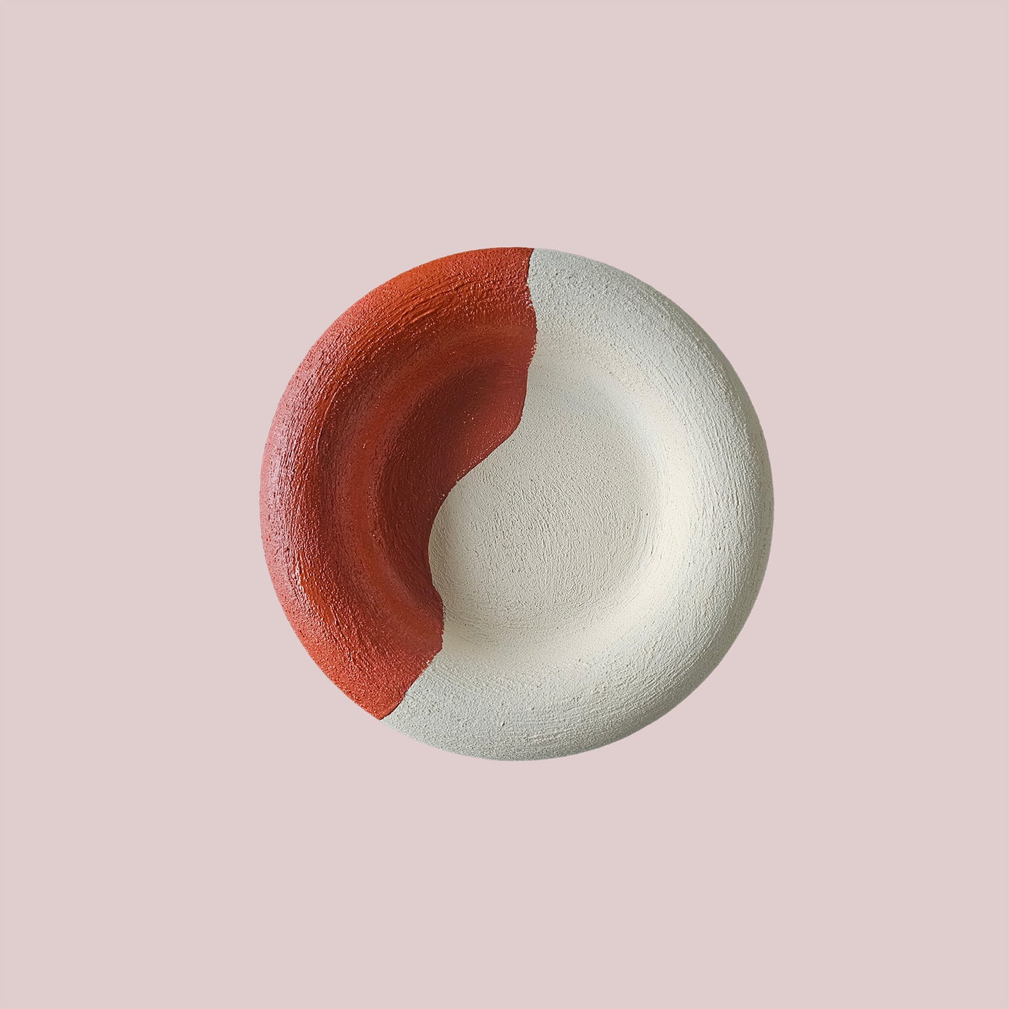 The Cove Bowl – Terracotta & Cream, Textured Cement