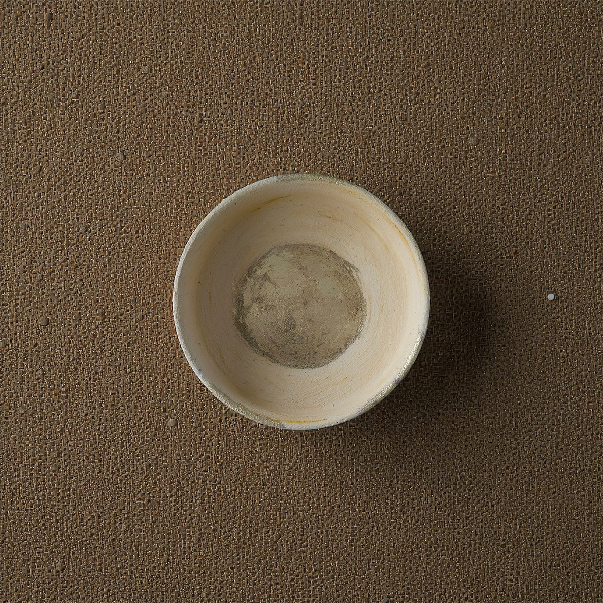The Terra Bowl – Cream Textured with Gold Foil, Handmade, 7"