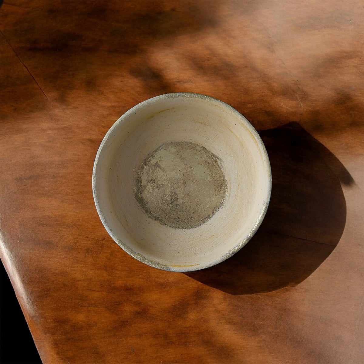 The Terra Bowl – Cream Textured with Gold Foil, Handmade, 7"