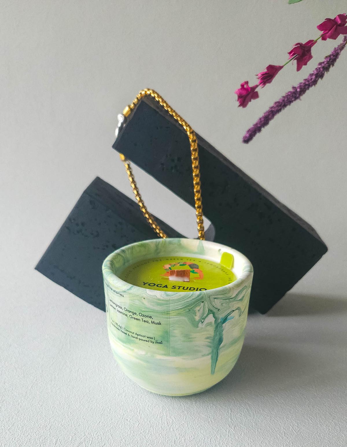 Handcrafted Green Tea & lemongrass candle – Eco-Friendly, Sustainable & Luxury Scented Candle